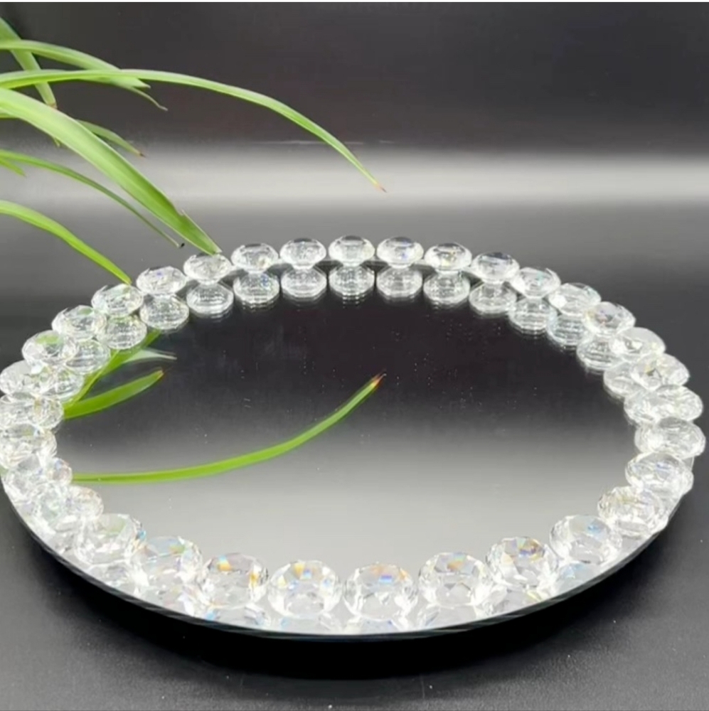 Luxury Round Crystal Glass Mirror